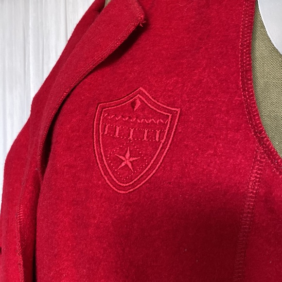 Vtg Erfo red vest, button down, pockets, blend polyester/wool Size L - Picture 4 of 17